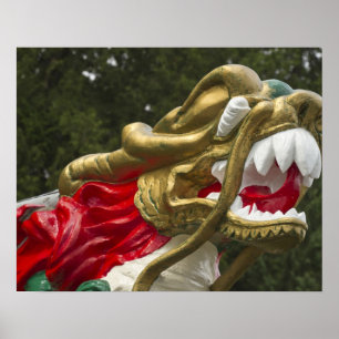 Poster Tête de dragon de bateau chinois, Stanley Park