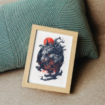 Tête de dragon furieuse