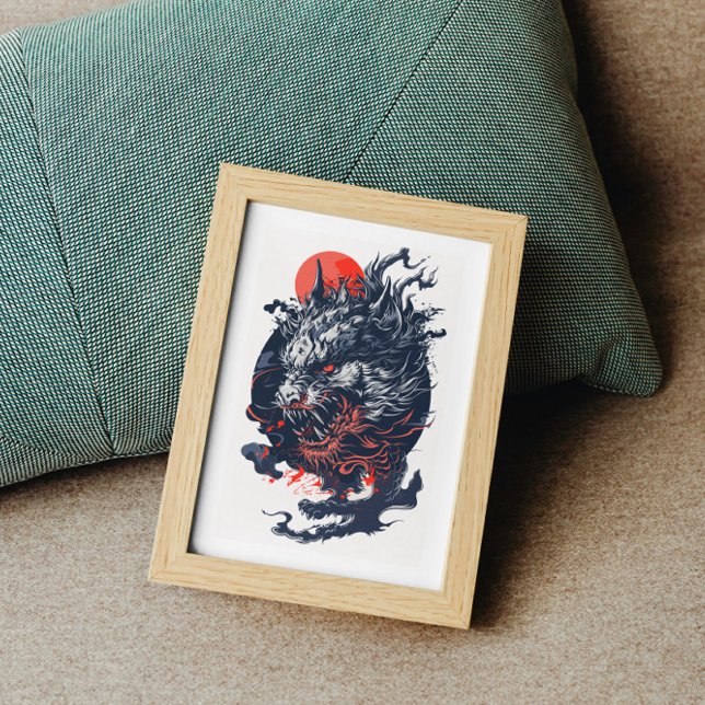 Poster Tête de dragon furieuse (Créateur téléchargé)