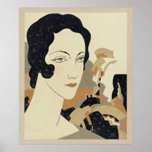 Poster Tête de femme (1931), illustration de mode