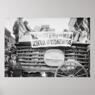 Poster Tête de Grecs de NY à War, 1912