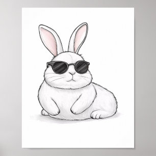 Poster Tête De Lapin Avec Sungels Pour Garçons Hommes Enf