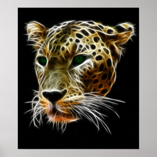 Poster Tête de léopard de chat majestueuse