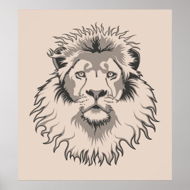 Poster Tête de lion (Devant)