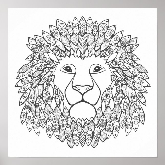 Poster Tête de lion 3 inspirée (Devant)
