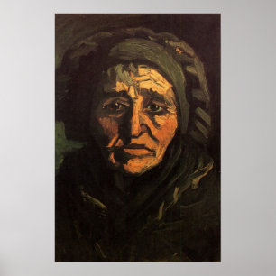 Poster Tête de paysanne au bonnet de dentelle par Vincent