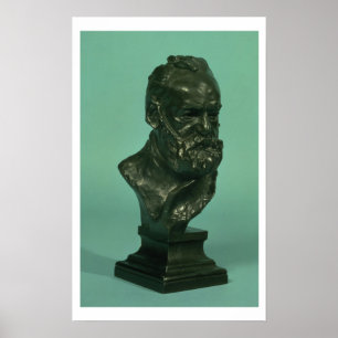 Poster Tête de portrait de Victor Hugo (1802-85) (bronze