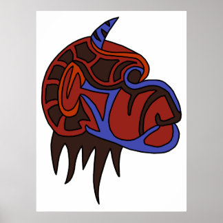 Poster Tête de singe Abstraite 1