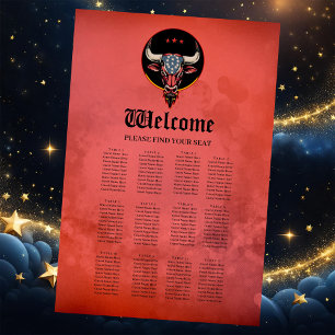 Poster Tête de taureau patriotique, un taureau américain.