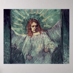 Poster Tête d'un ange, après Rembrandt, 1889