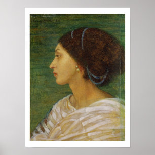 Poster Tête d'une femme de mulâtre, 1861 (l'huile sur le