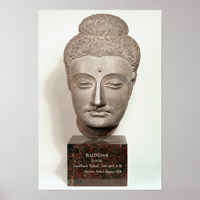 Poster Tête d'une statue du Bouddha, de (Devant)