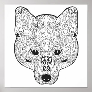 Poster Tête Fox 2 inspirée