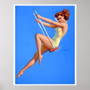 Poster Tête rouge vers le haut