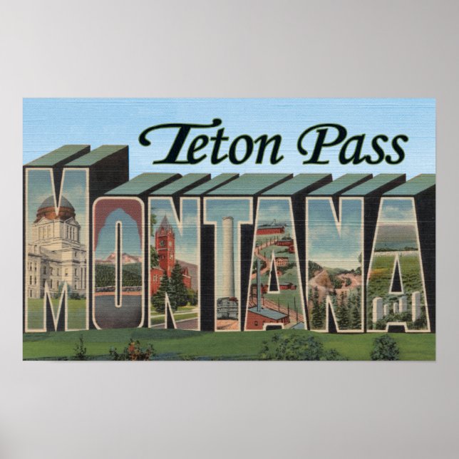 Poster Teton Pass, Montana (Devant)