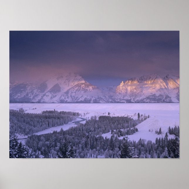 Poster Teton Range de Snake River Overlook, Grand (Devant)