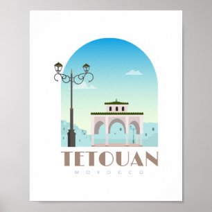 Poster Tétouan ville Maroc Skyline