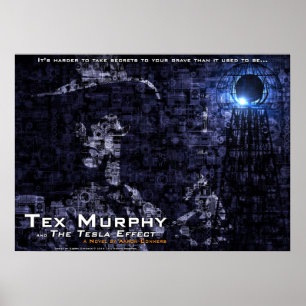 Poster Tex Murphy et l'affiche d'effet de Tesla [28"