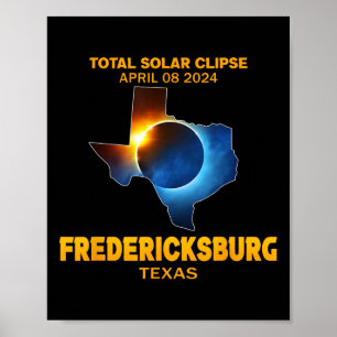 Poster Texas 2024 Éclipse solaire totale