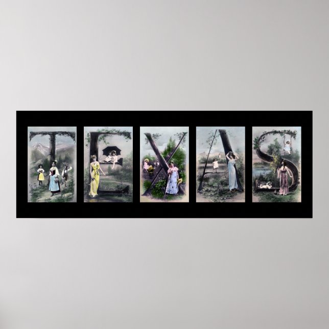 Poster TEXAS Alphabet Lettre Nom Art (Devant)