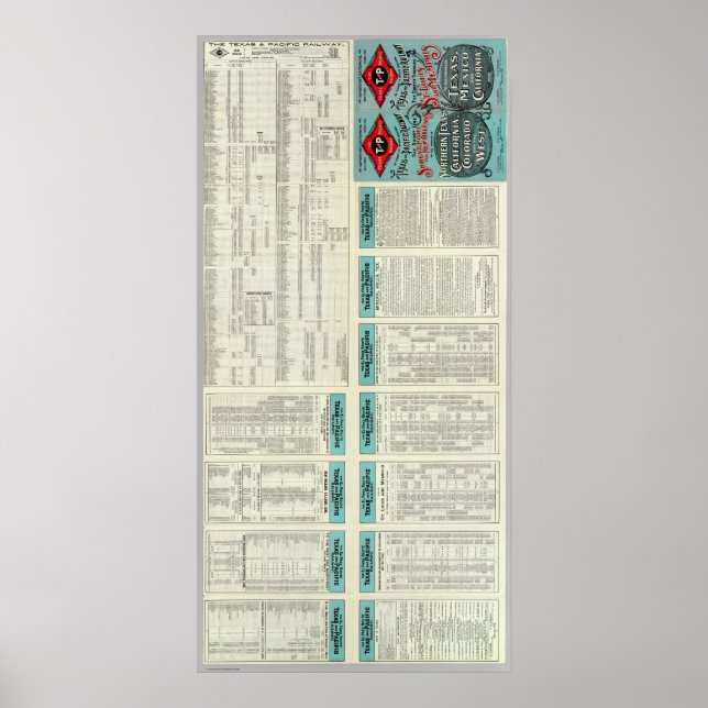 Poster Texas and Pacific Railway (Devant)