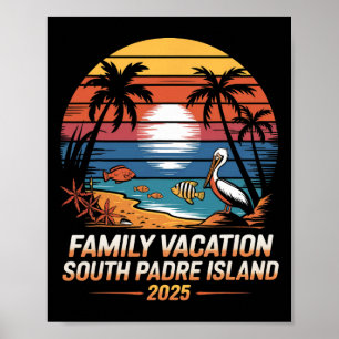 Poster Texas Beach Vacances Famille Vacances South Padre 
