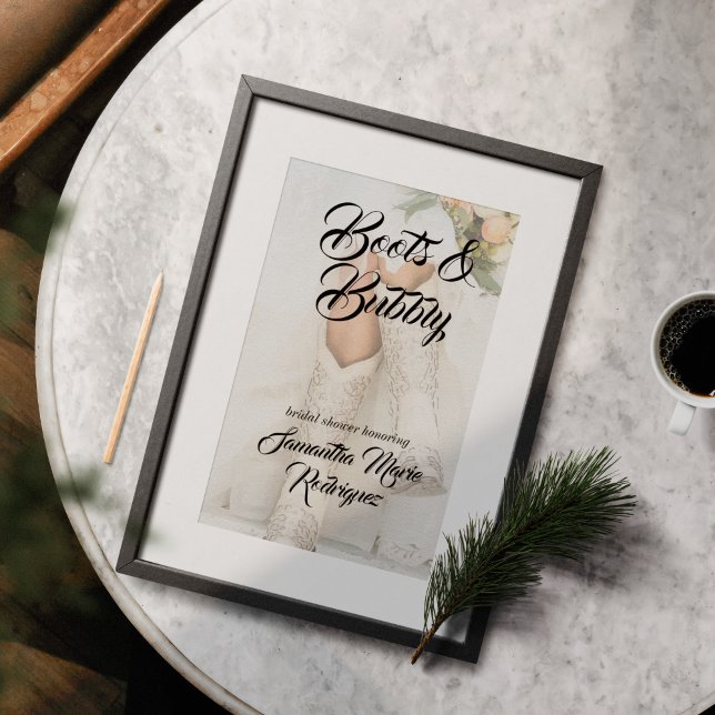 Poster Texas Bride dans des bottes à strass Shower Nuptia (Créateur téléchargé)