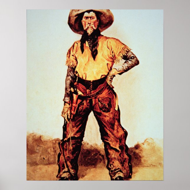 Poster Texas Cowboy, vers 1890 (huile sur toile) (Devant)