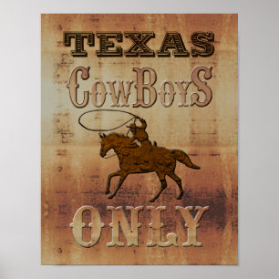 Poster Texas~ Cowboys uniquement