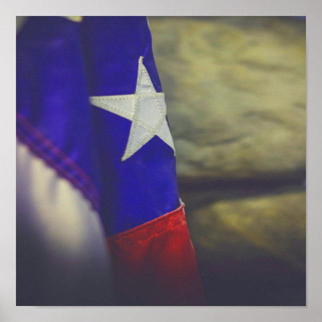 Poster Texas Drapeau Russe Lone Star Etat USA (Devant)