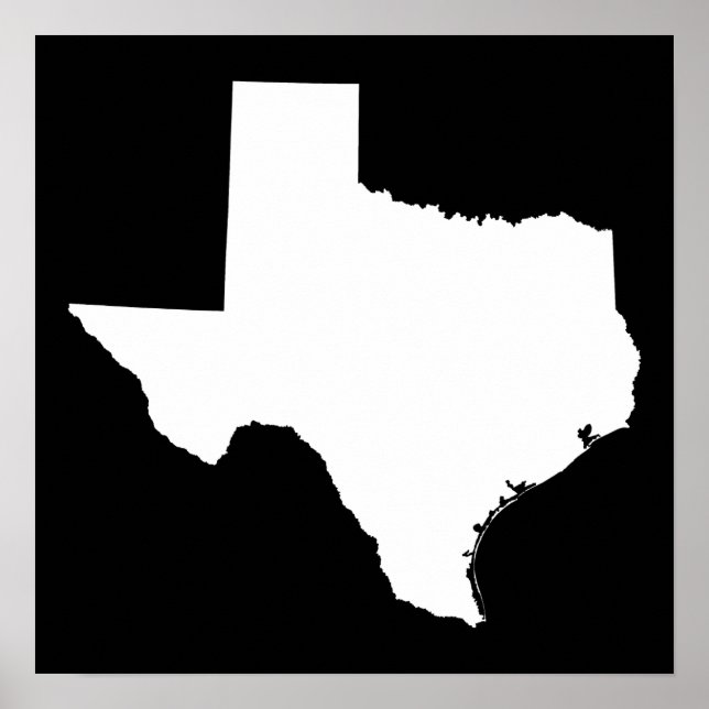 Poster Texas en blanc et noir (Devant)