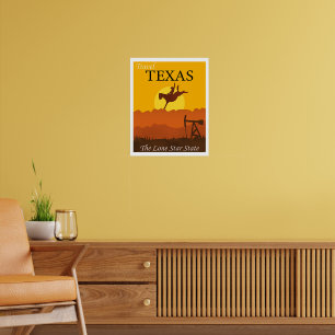 Poster Texas, l'État de la Lone Star,