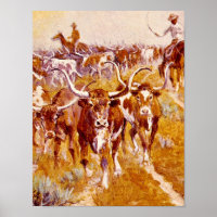 'Texas Longhorns', Olaf C.Seltzer_Grande oeuvre d'