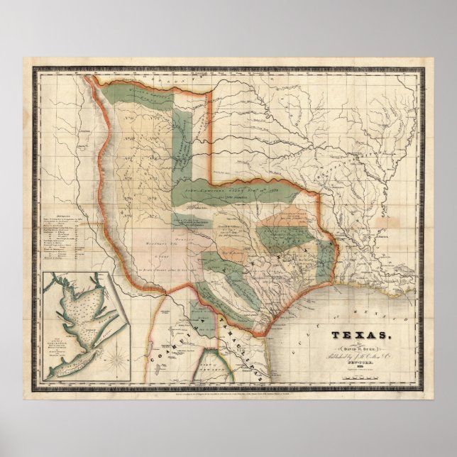 Poster Texas, Par David H Burr (Devant)