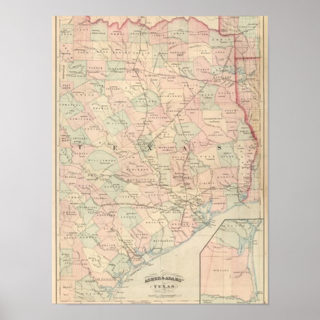 Poster Texas, partie est (Devant)
