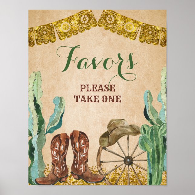 Poster Texas Southwestern Desert Cowboy Faveurs d'anniver (Devant)