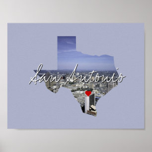 Poster Texas State Photo insert and town name