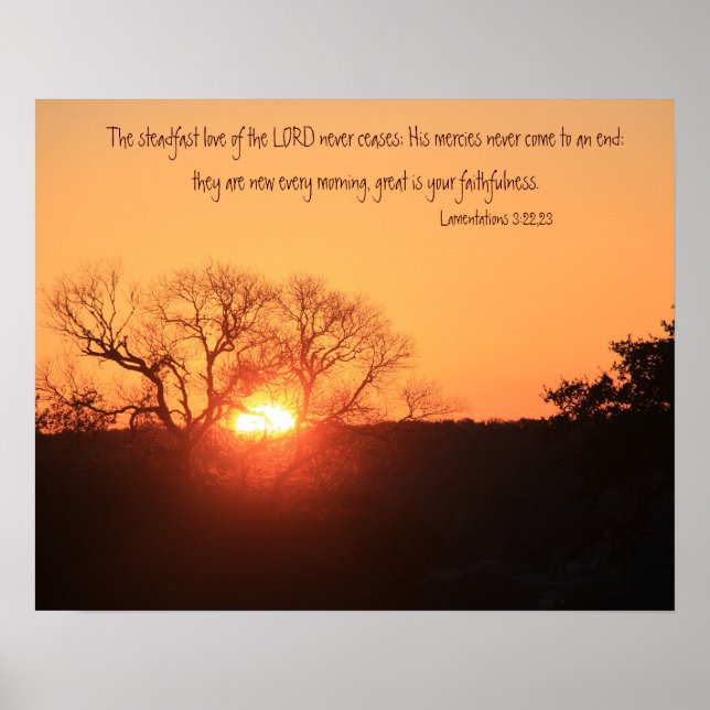 Poster Texas Sunrise, Citation d'écriture de Lamentations (Devant)