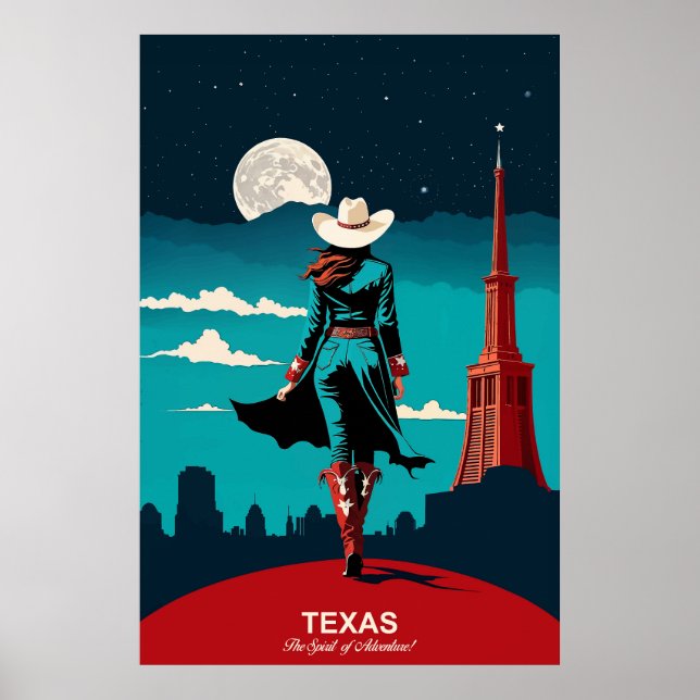 Poster Texas Travel : L'Esprit d'Aventure Travel Poste (Devant)
