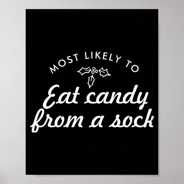 Poster Text Most Likely To Xmas Fun Mistletoe T S  (Devant)