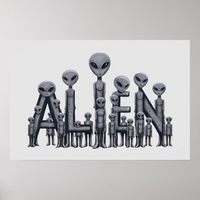 Poster Texte Alien (Devant)