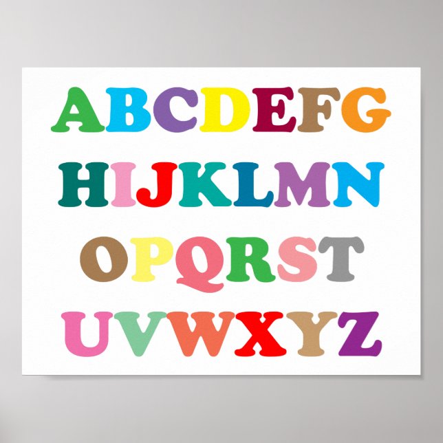 Poster Texte coloré d'ABC (Devant)
