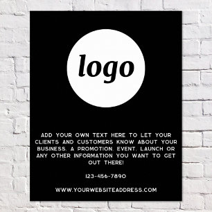Poster Texte de logo promotionnel entreprise noir