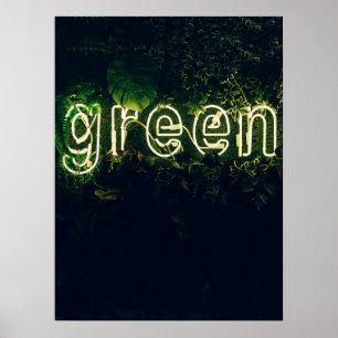 Poster Texte de mot d'image typographique vert