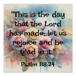 Poster Texte de motivation biblique sur aquarelle florale