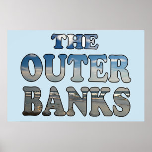 Poster Texte de plage des banques extérieures