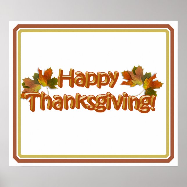 Poster Texte du meilleur Bon thanksgiving des saisons aut (Devant)