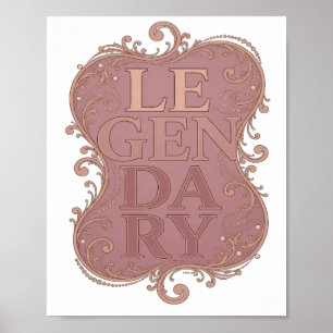 Poster Texte en 3D LEGENDAIRE frappant l'or Art