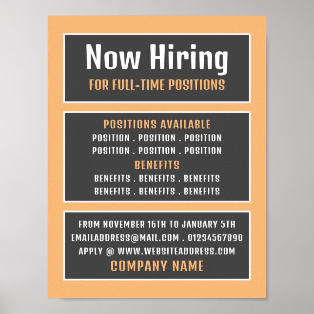 Poster Texte encadré, Offre d'emploi (Devant)