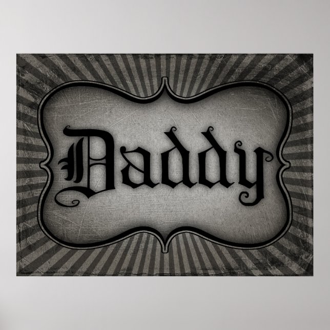Poster Texte gothique papa (Devant)